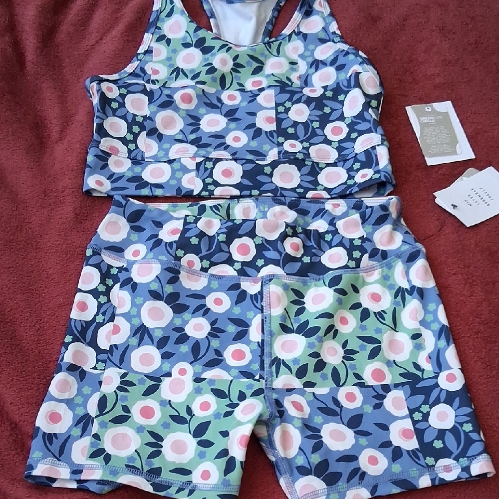 Floral Kids Matching Set - Blue and Pink